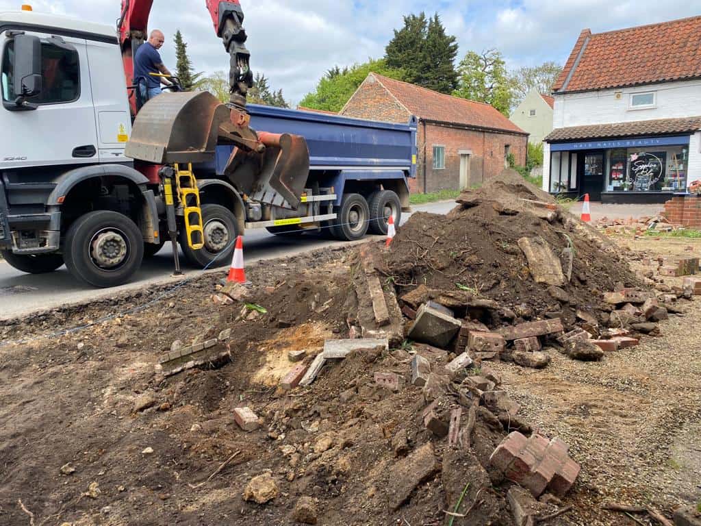 This is a photo of a dig out being carried out for the installation of a new tarmac driveway. Works being carried out by Ramsgate Driveways